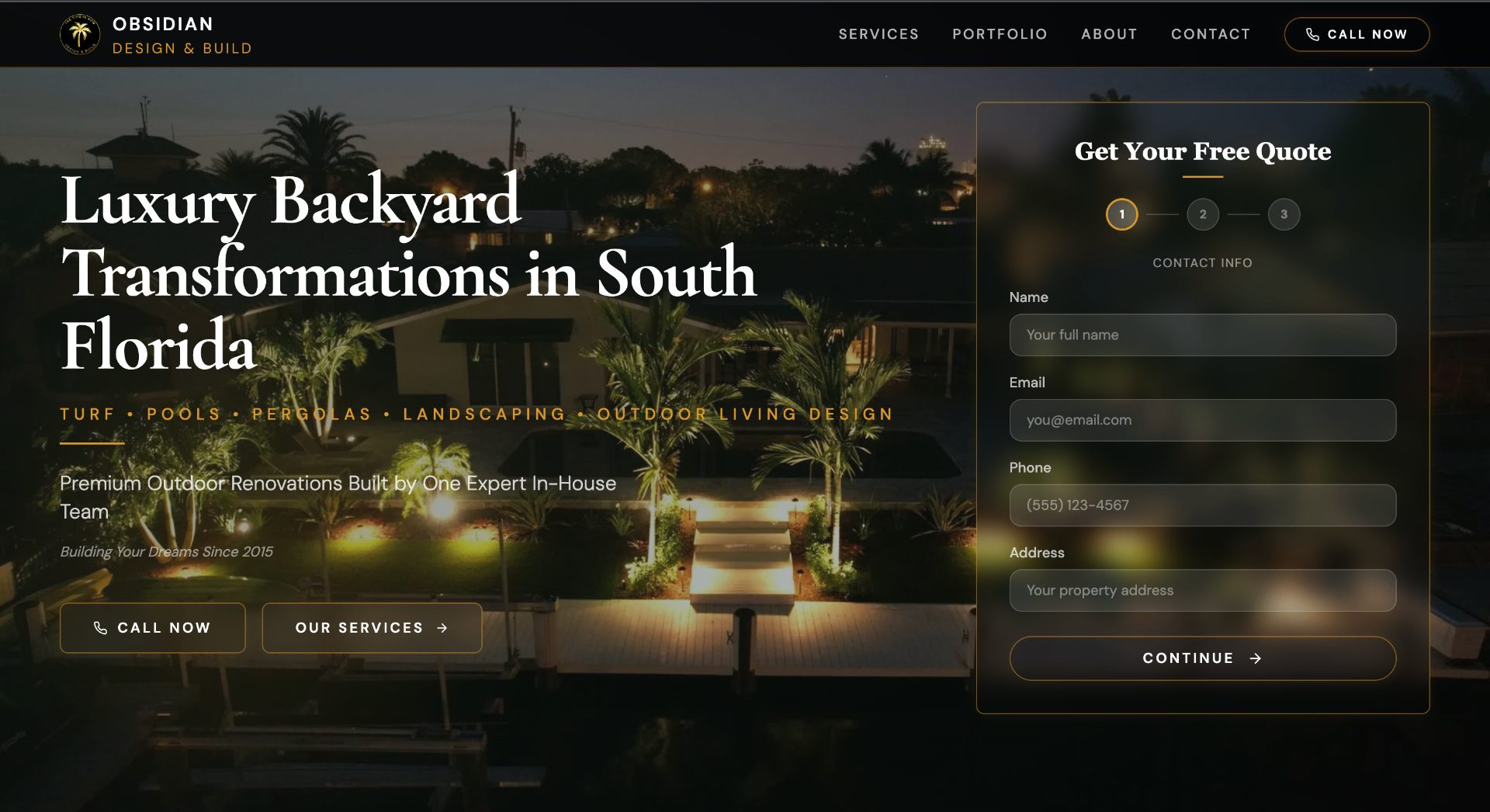 Example custom contractor website built by us